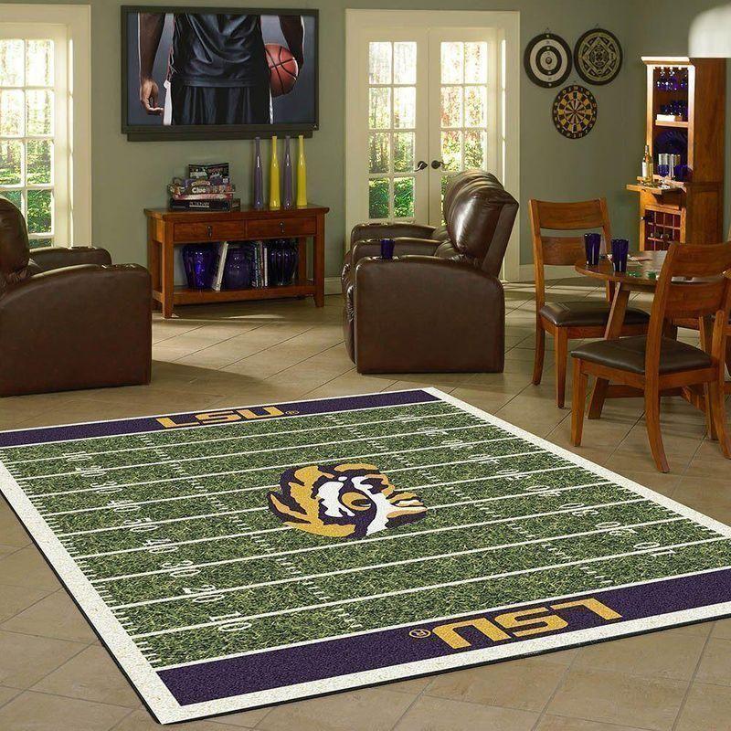Lsu Tigers Field Area Rug Football Team Logo V11111 Chussin | Home Decor Easily