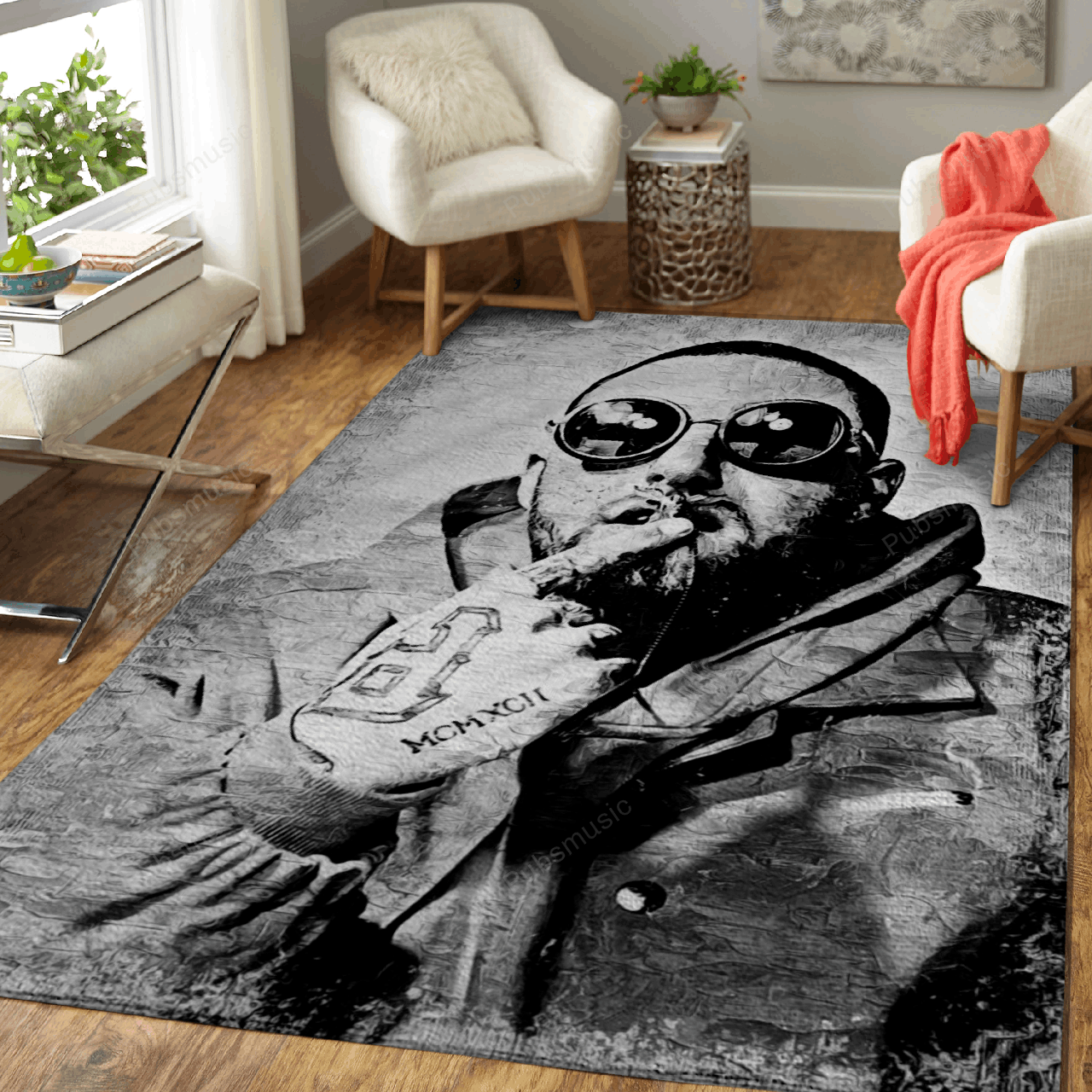 Mac Miller Music Monochrome Art For Fans Area  Chussin | Home Decor Easily