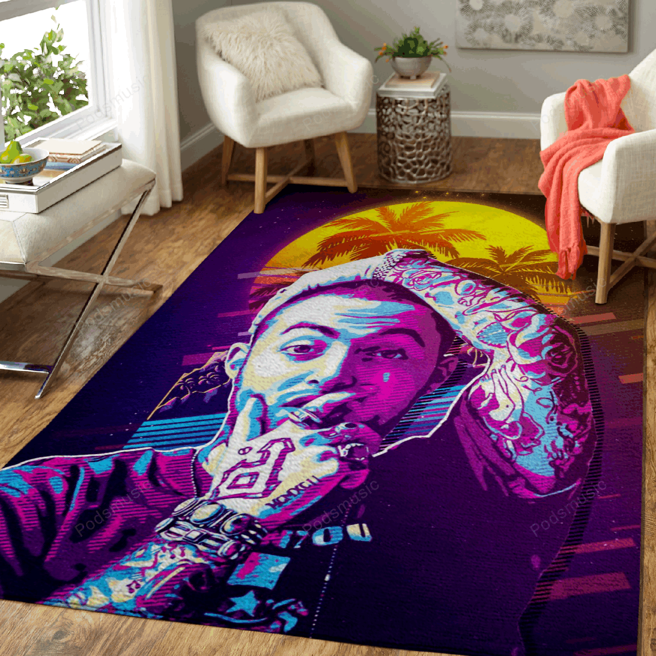 Mac Miller Portrait 80S Artwork Music Synthwave 80S Art For Fans Area  Chussin | Home Decor Easily