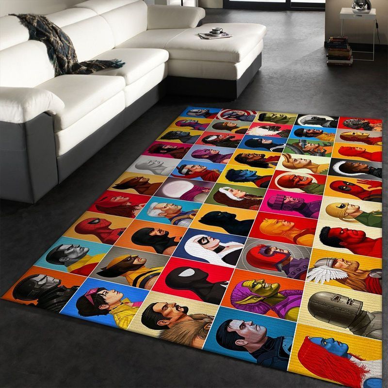 Marvel Comics Collage Head Area Rug And Chussin | Home Decor Easily