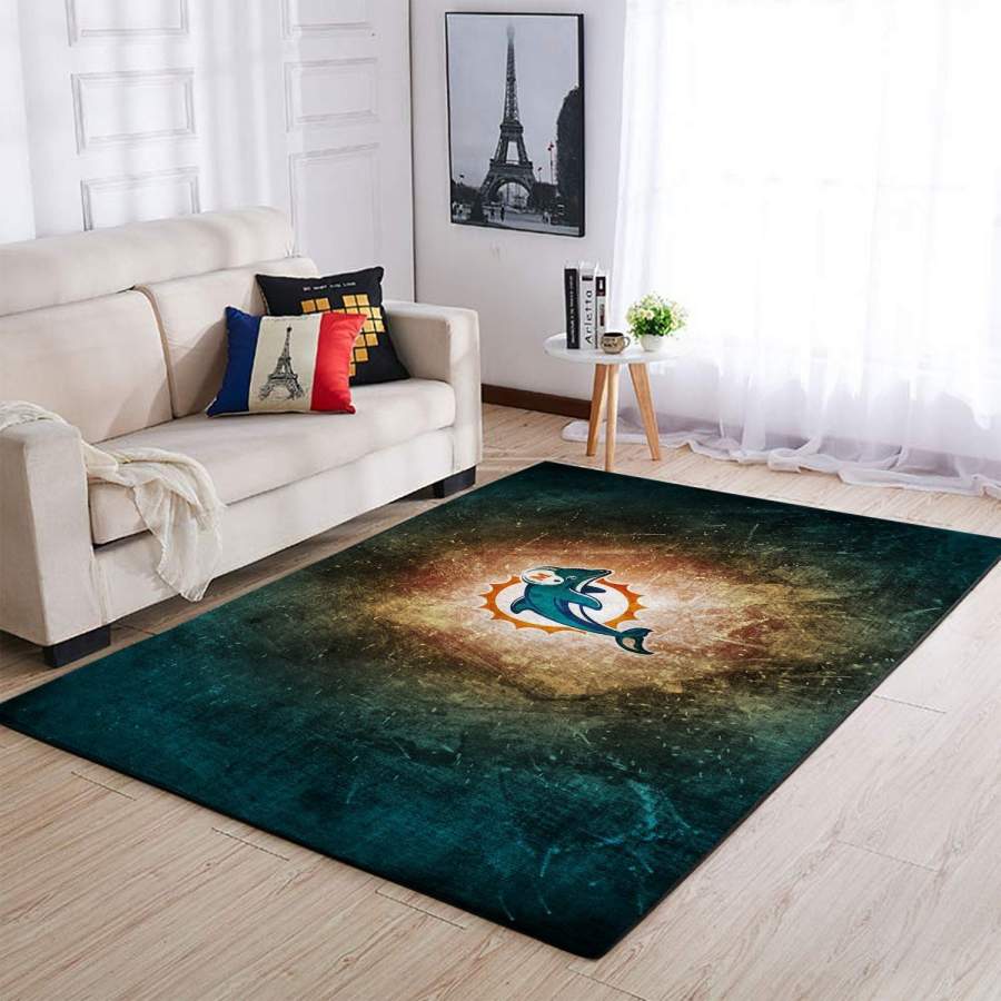 Miami Dolphins Area Rug Nfl Football 191007  Chussin | Home Decor Easily