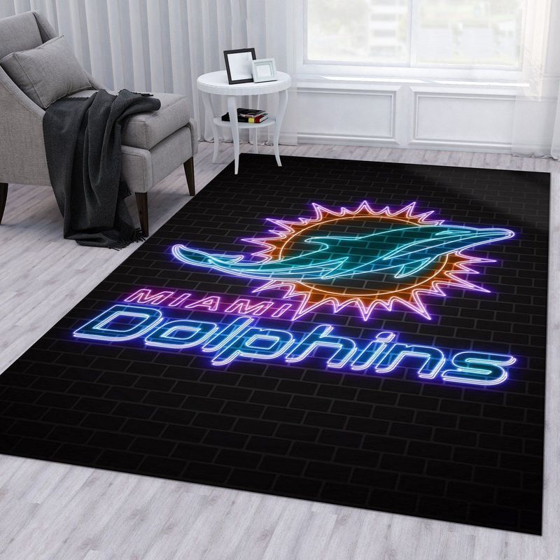 Miami Dolphins Nfl 10 Area Rug And  Chussin | Home Decor Easily