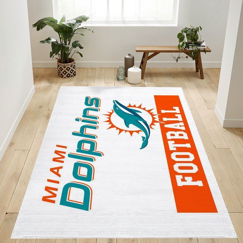 Miami Dolphins Nfl 11 Area Rug And  Chussin | Home Decor Easily