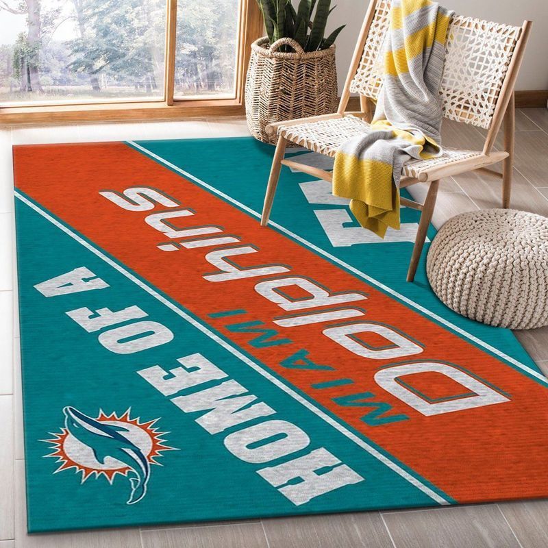 Miami Dolphins Nfl 38 Area Rug And  Chussin | Home Decor Easily