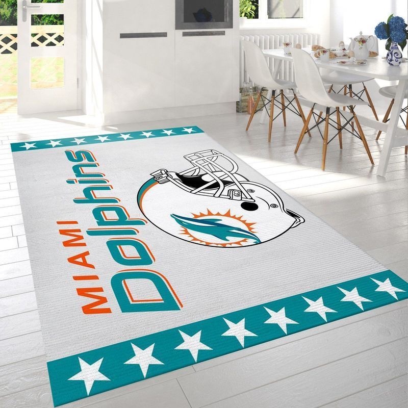 Miami Dolphins Nfl 9 Area Rug And  Chussin | Home Decor Easily