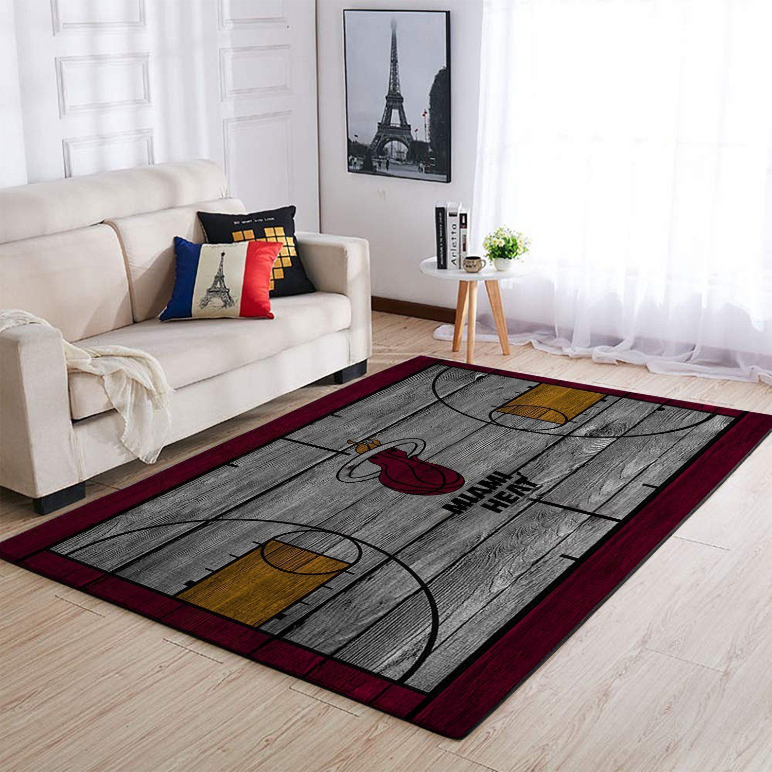 Miami Heat Area Rug Nba Basketball Team Logo V1790  Chussin | Home Decor Easily