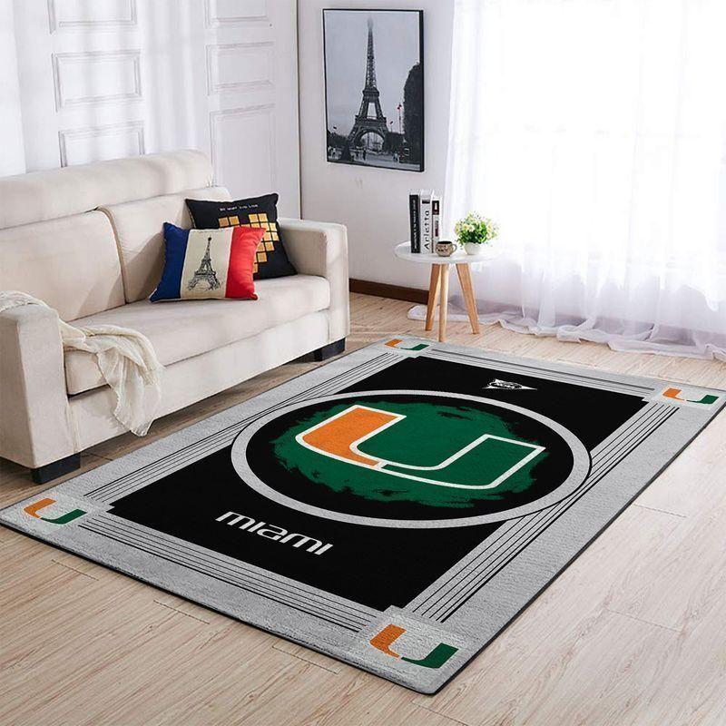 Miami Hurricanes Area Rugs Ncaa Team Logo 20030340 | Home Decor Easily