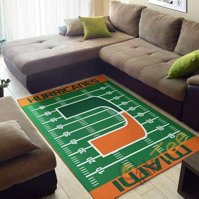 Miami Hurricanes Home Field Area Rug - Chussin | Home Decor Easily