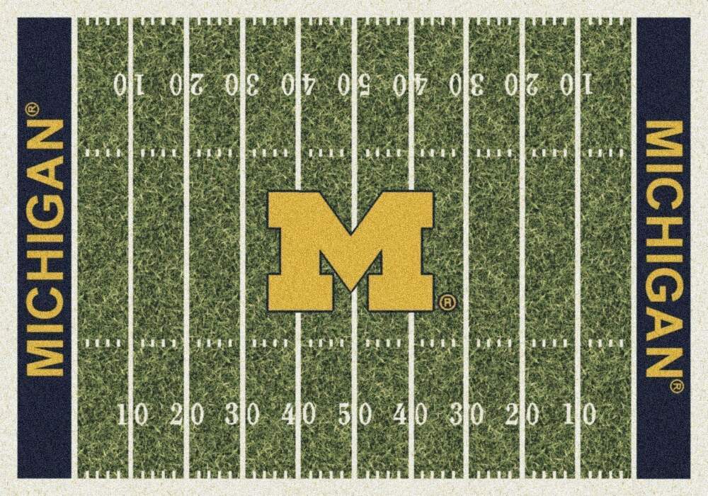 Michigan Wolverines Area Rug Football Team Logo V8317 Chussin | Home Decor Easily