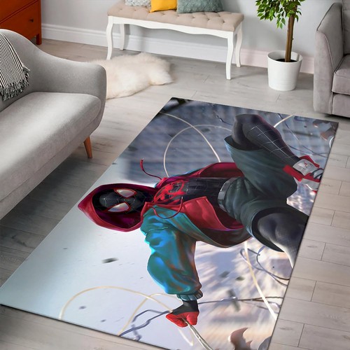 Miles Morales Movie Spider Man Into The Spider Rug  Chussin | Home Decor Easily