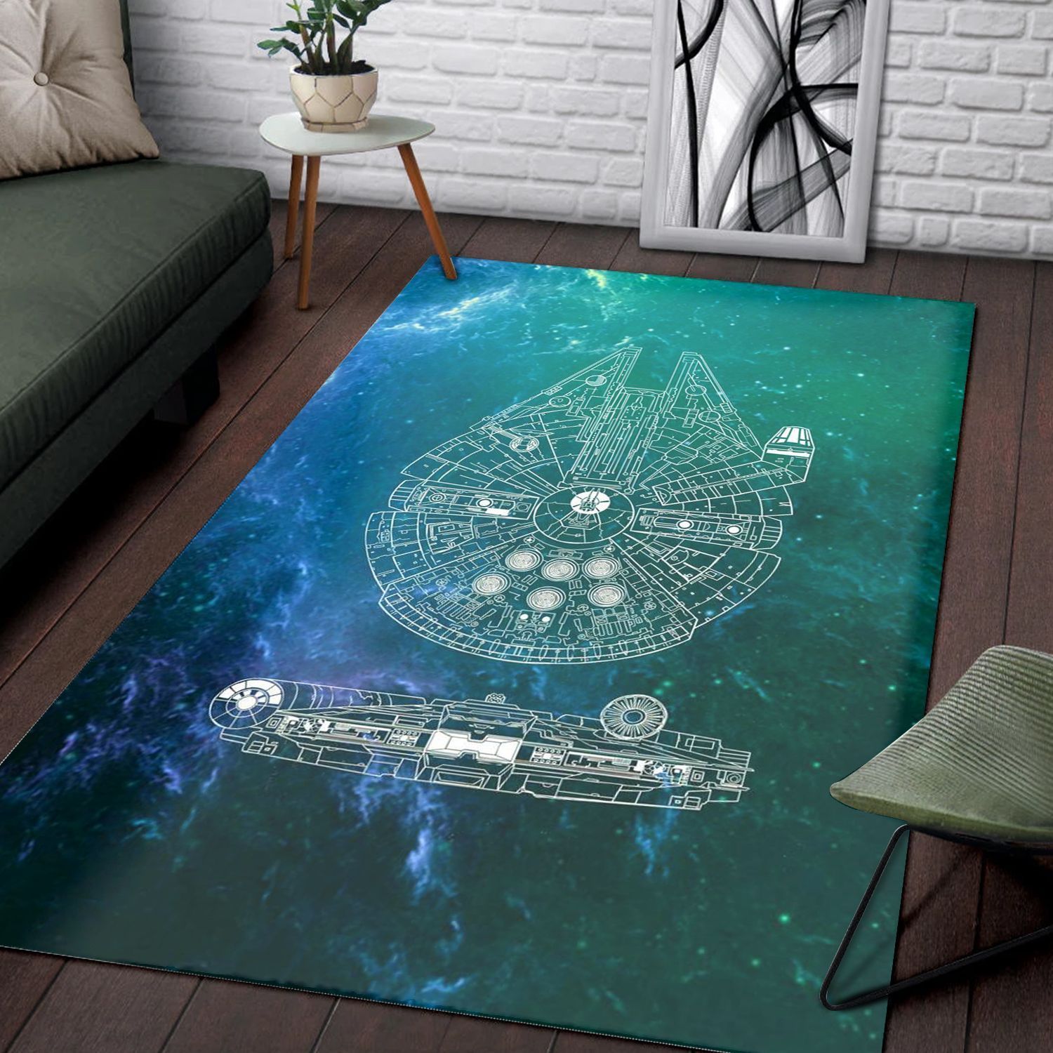Millennium Falcon Area Rugs Galaxy Star Wars Movies  Chussin | Home Decor Easily