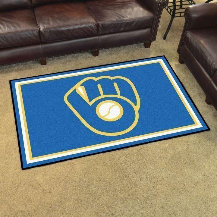 Milwaukee Brewers Area Rug Mlb Baseball Team Logo V1756  Chussin | Home Decor Easily