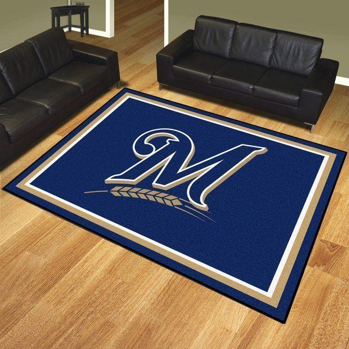 Milwaukee Brewers Area Rug Mlb Baseball Team Logo V1759  Chussin | Home Decor Easily