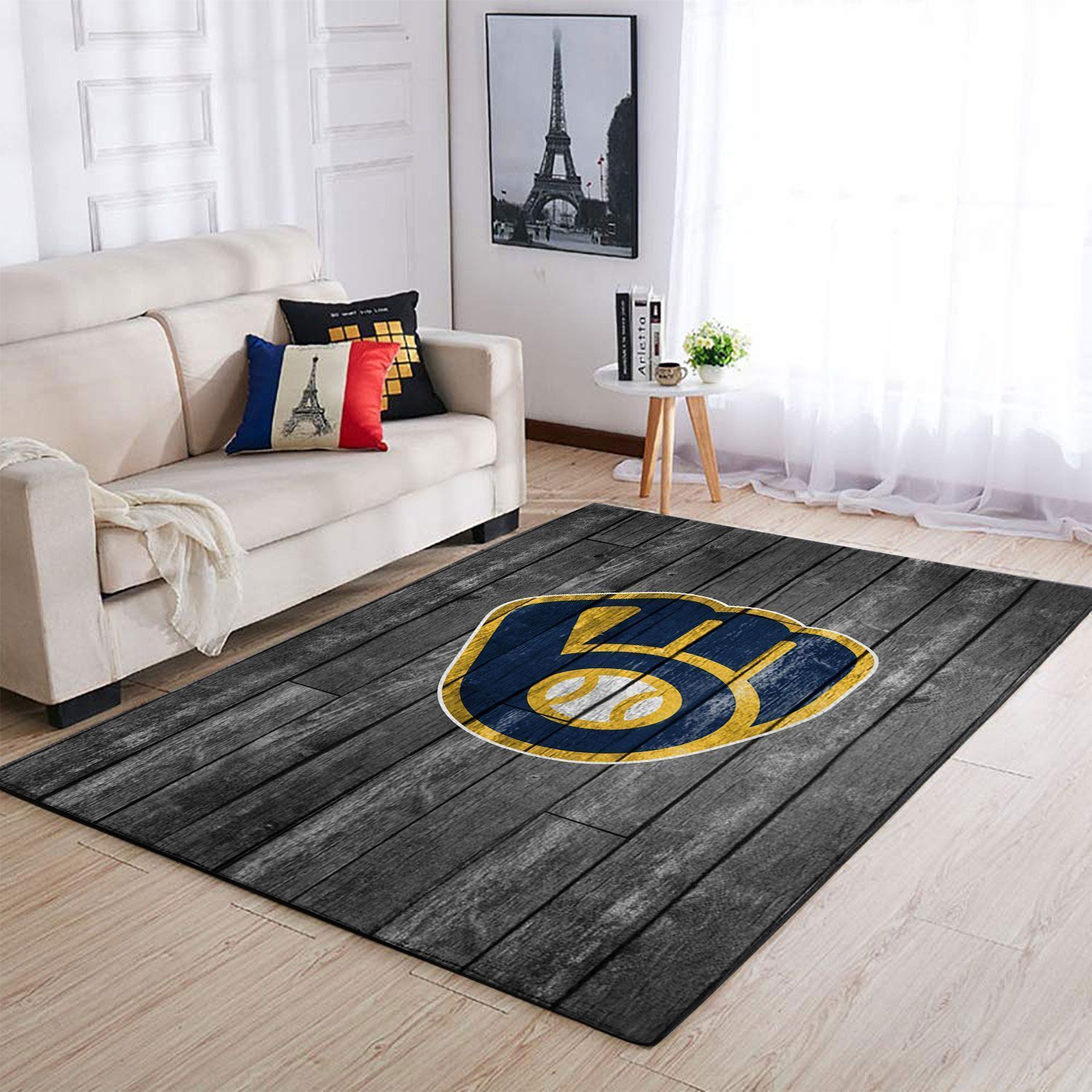 Milwaukee Brewers Mlb Area Rugs Baseball Team Logo Wooden  Chussin | Home Decor Easily