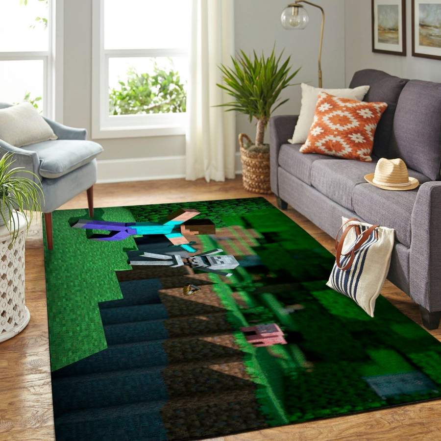 Minecraft Area Rug Video Game Gfd 19120719  Chussin | Home Decor Easily
