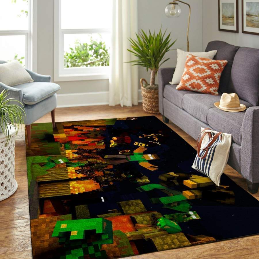 Minecraft Area Rug Video Game Gfd 19120720  Chussin | Home Decor Easily