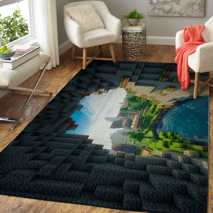 Minecraft Area Rug Video Game Gfd M30102  Chussin | Home Decor Easily
