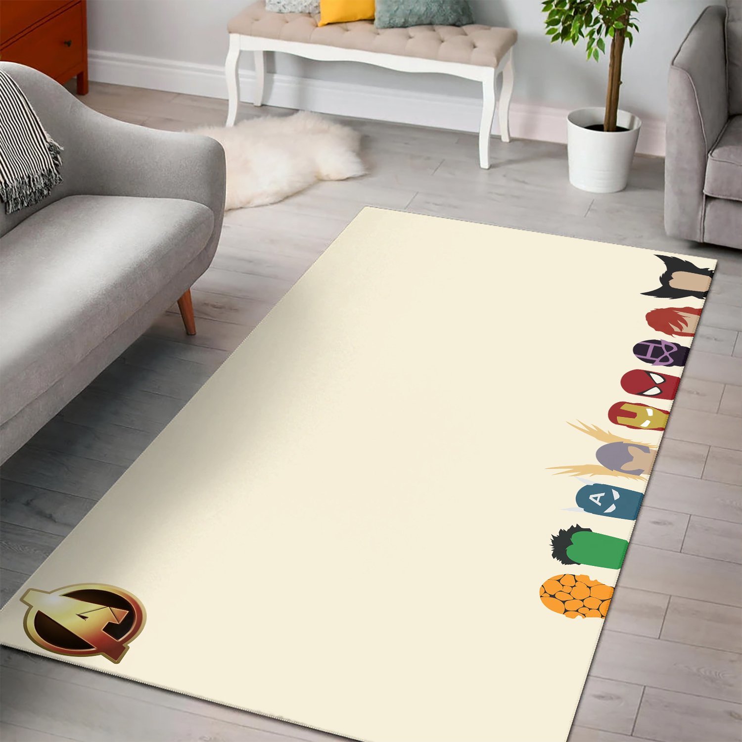 Minimalistic Avengers Marvel Rug – Custom Size And Printing - Chussin | Home Decor Easily