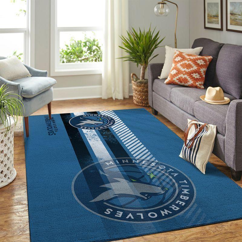 Minnesota Timberwolves Area Rug Nba Basketball Team Logo V5551  Chussin | Home Decor Easily
