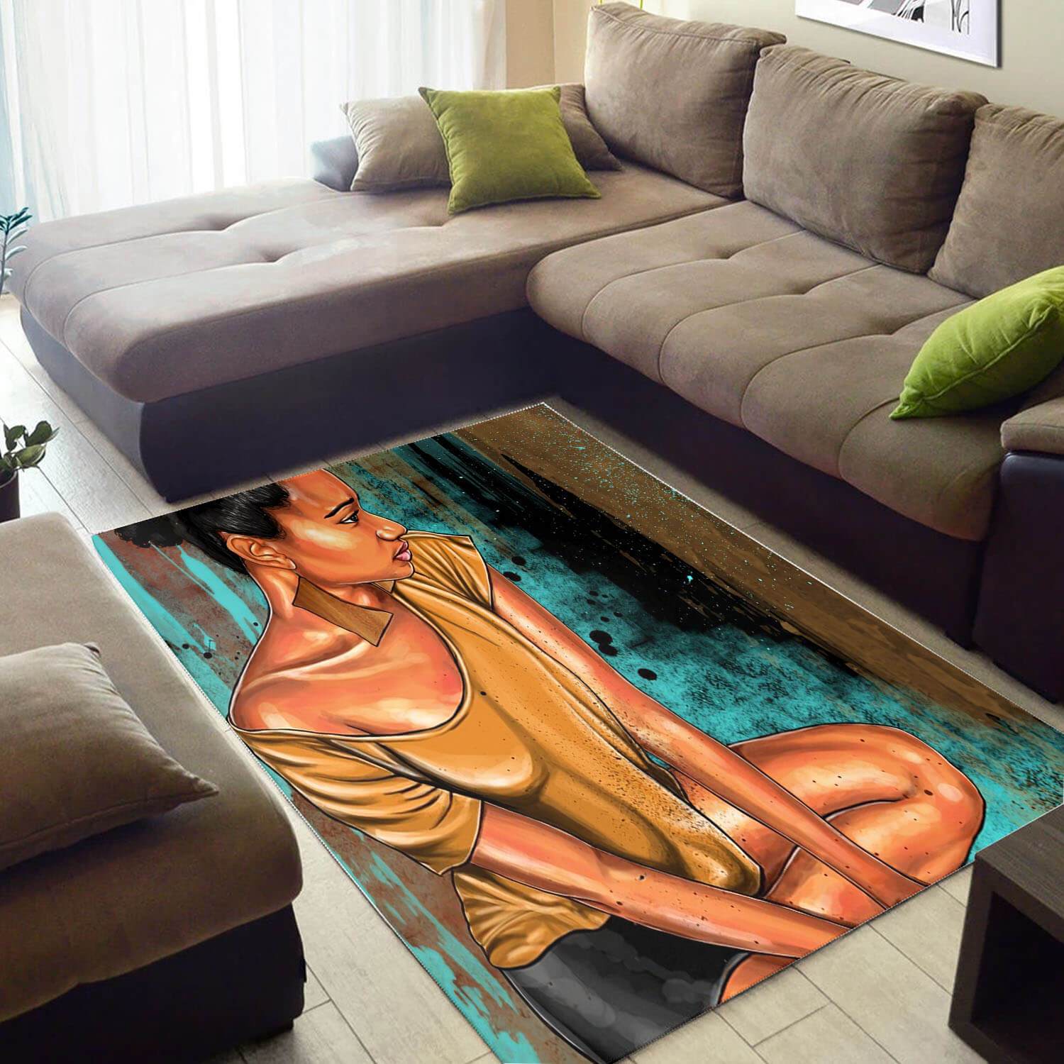 Modern African Style Cute Afrocentric Lady Carpet Room Rug -  Chussin | Home Decor Easily