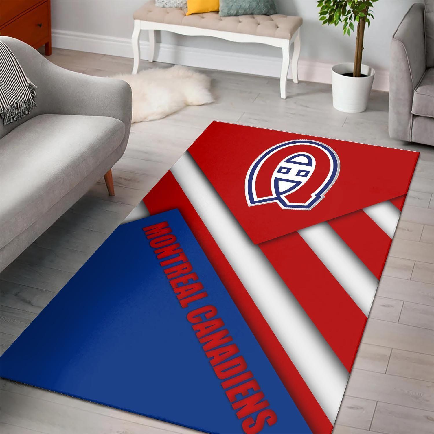 Montreal Canadiens Area Rug Nhl Ice Hockey Team Logo V4235  Chussin | Home Decor Easily