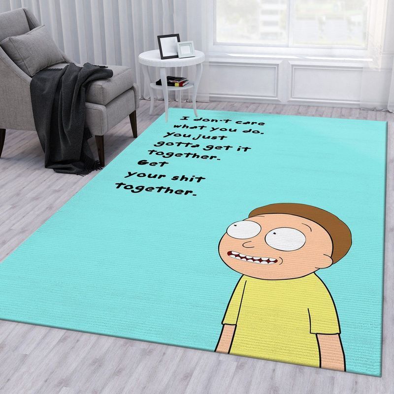 Morty Smith Cartoon Quotes Area Rug And  Chussin | Home Decor Easily