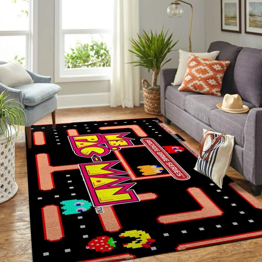 Ms. Pacman Area Rug Video Game Gfd 1912161  Chussin | Home Decor Easily