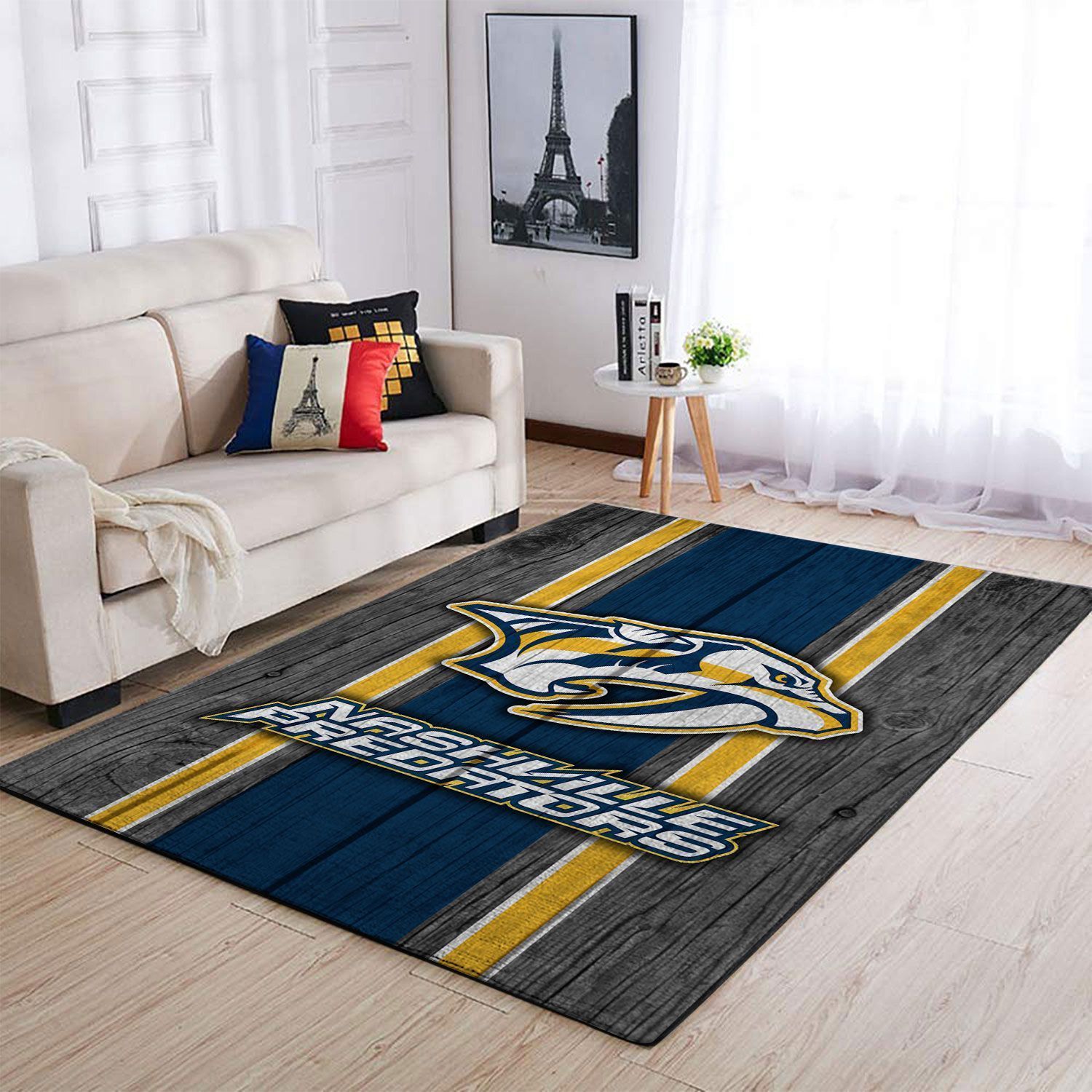 Nashville Predators Nhl Area Team Logo Sports Rug Regtangle Chussin | Home Decor Easily