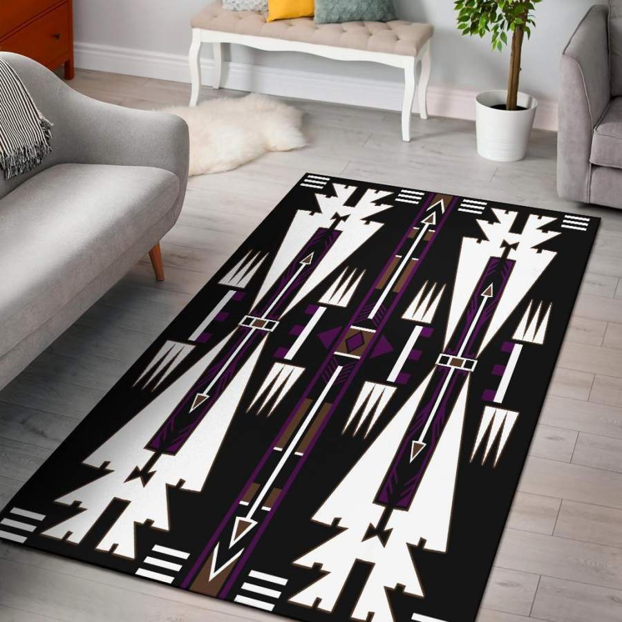 Native American Purple Culture Symbol Area Rug  Chussin | Home Decor Easily