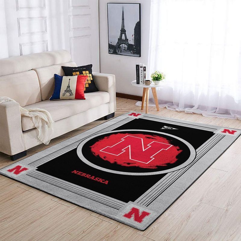 Nebraska Cornhuskers Ncaa 1 Area Rug Bed Room Regtangle Chussin | Home Decor Easily