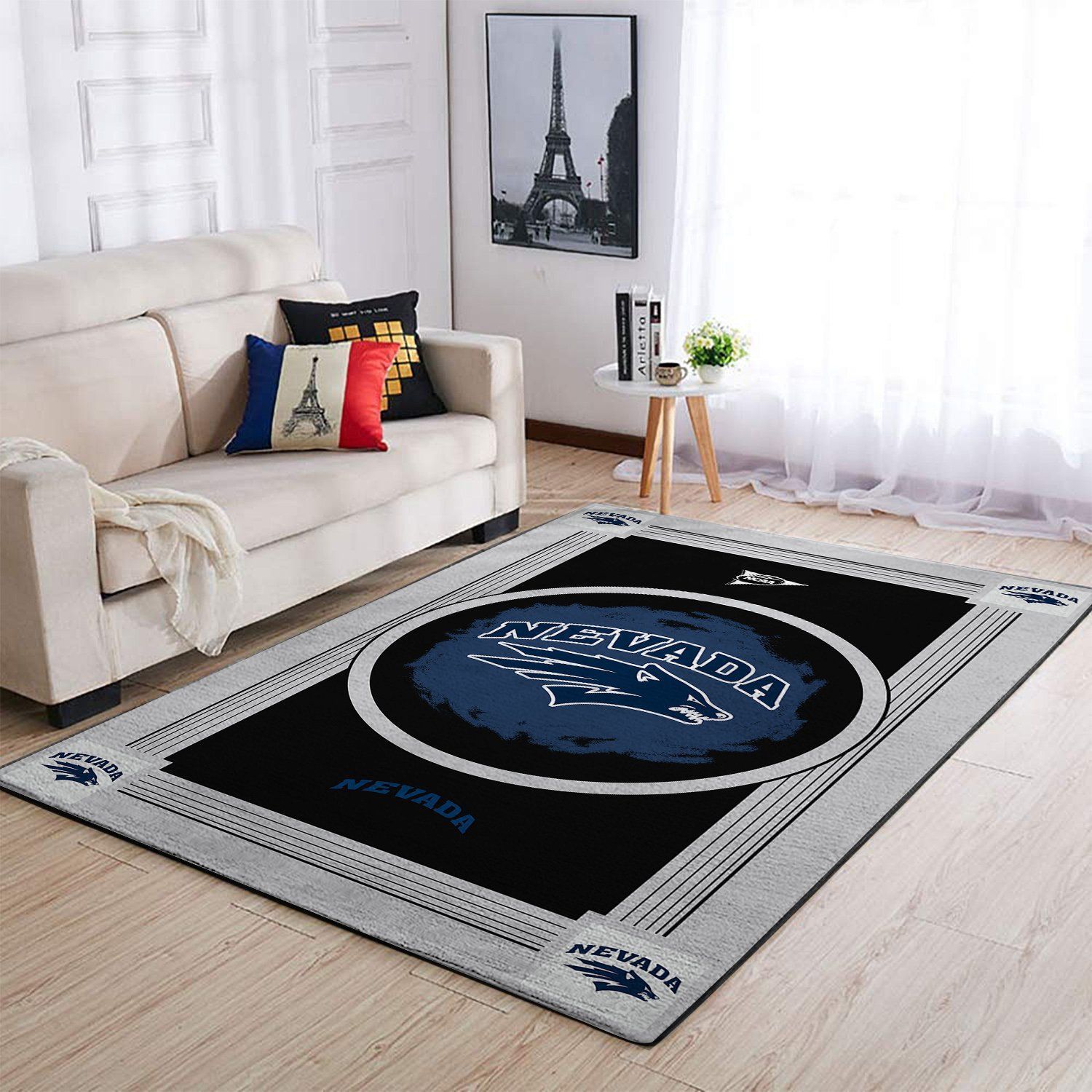 Nevada Wolf Pack Ncaa Area Team Logo Rug Regtangle  Chussin | Home Decor Easily