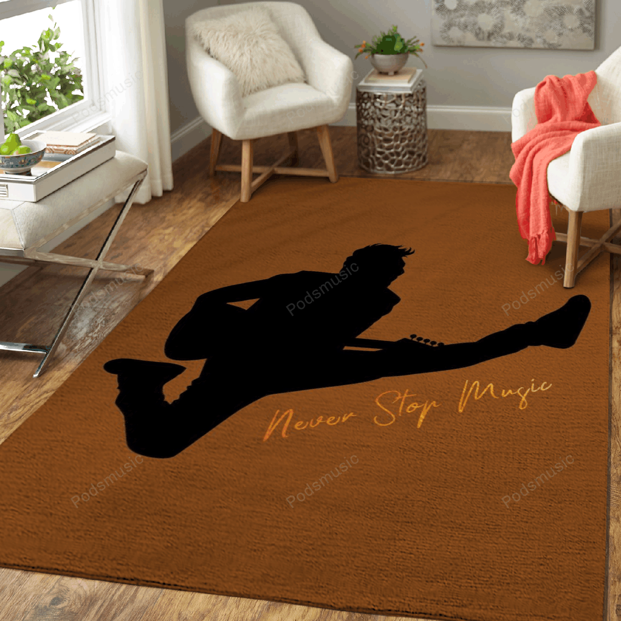 Never Stop Music Guitarist Music Art For Fans Area  Chussin | Home Decor Easily