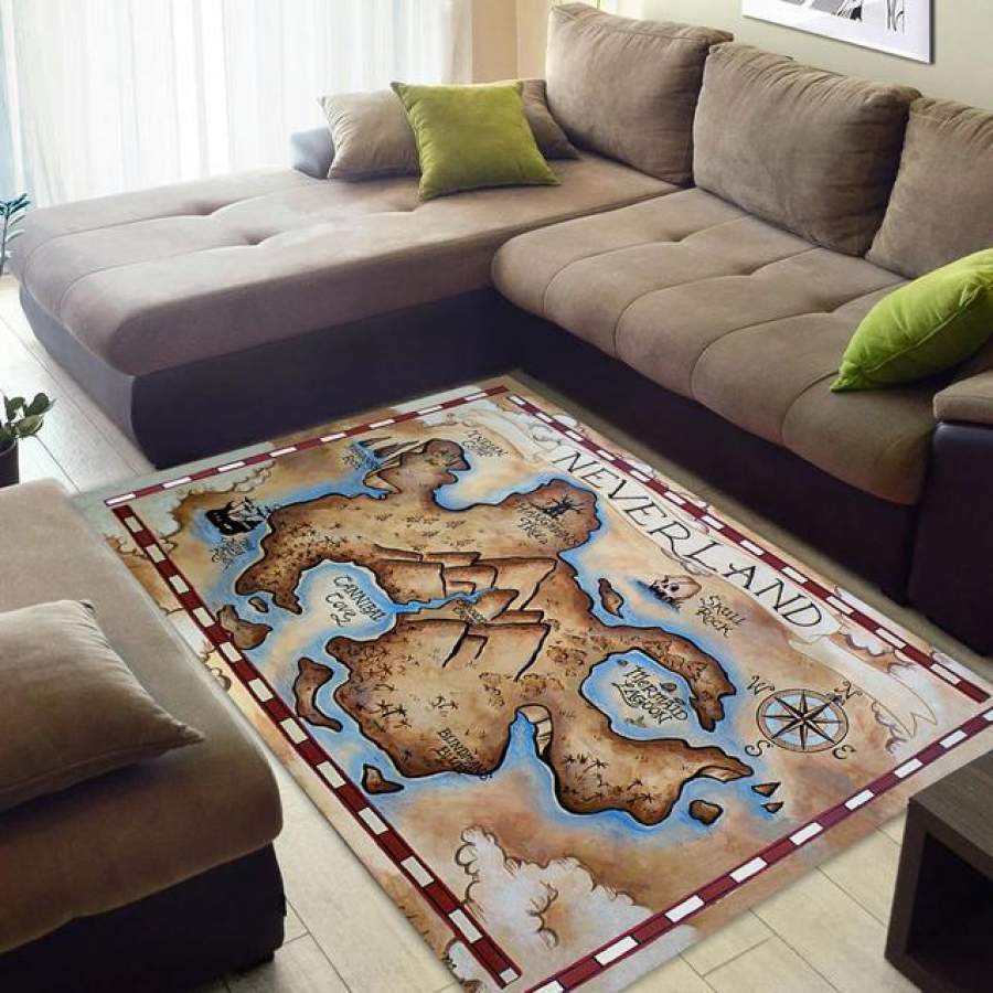Neverland Map Area Rug Bedroom  Chussin | Home Decor Easily