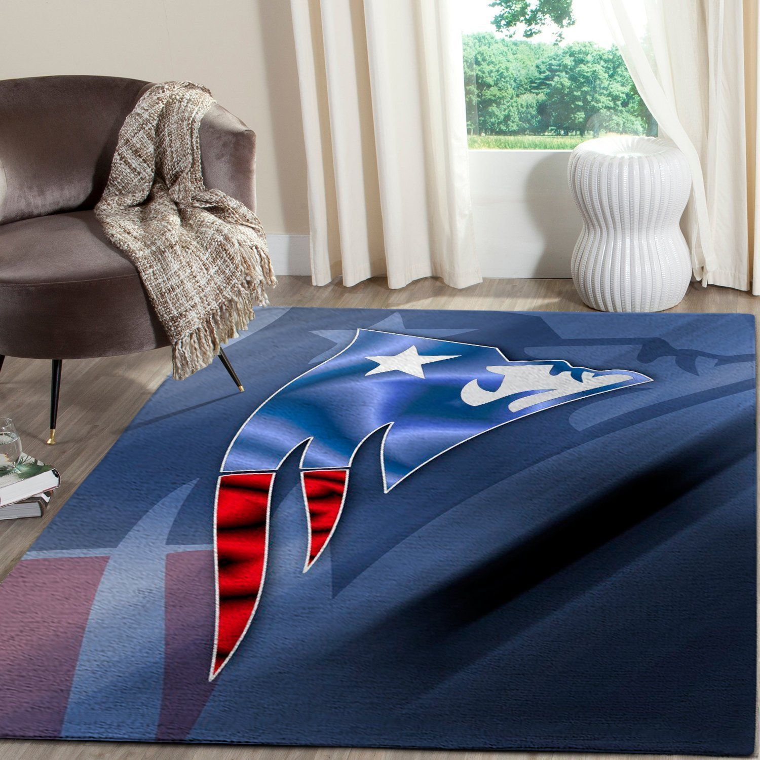New Engl Patriots Area Rug Nfl Football Team Logo Regtangle V802 Chussin | Home Decor Easily
