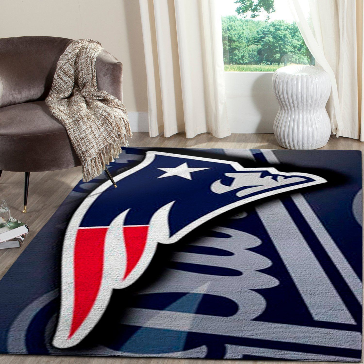 New England Patriots Area Rug Nfl Football Team Logo V807 | Home Decor Easily