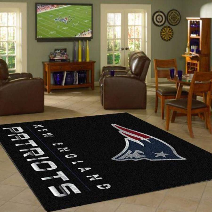 New Engl Patriots Nfl Team Chrome Nice Gift Area Rug  Chussin | Home Decor Easily