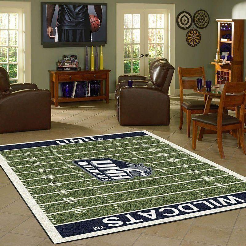 New Hampshire Wildcats Field Area Rug Football Team Logo  Chussin | Home Decor Easily