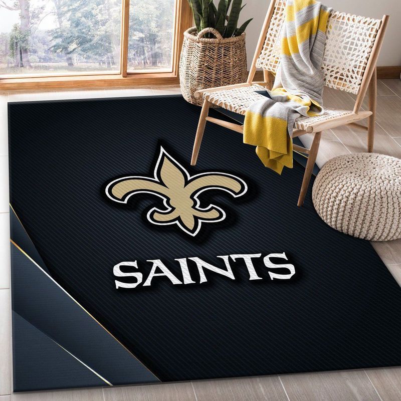 New Orleans Saints Nfl 13 Area Rug Bed Room Regtangle  Chussin | Home Decor Easily