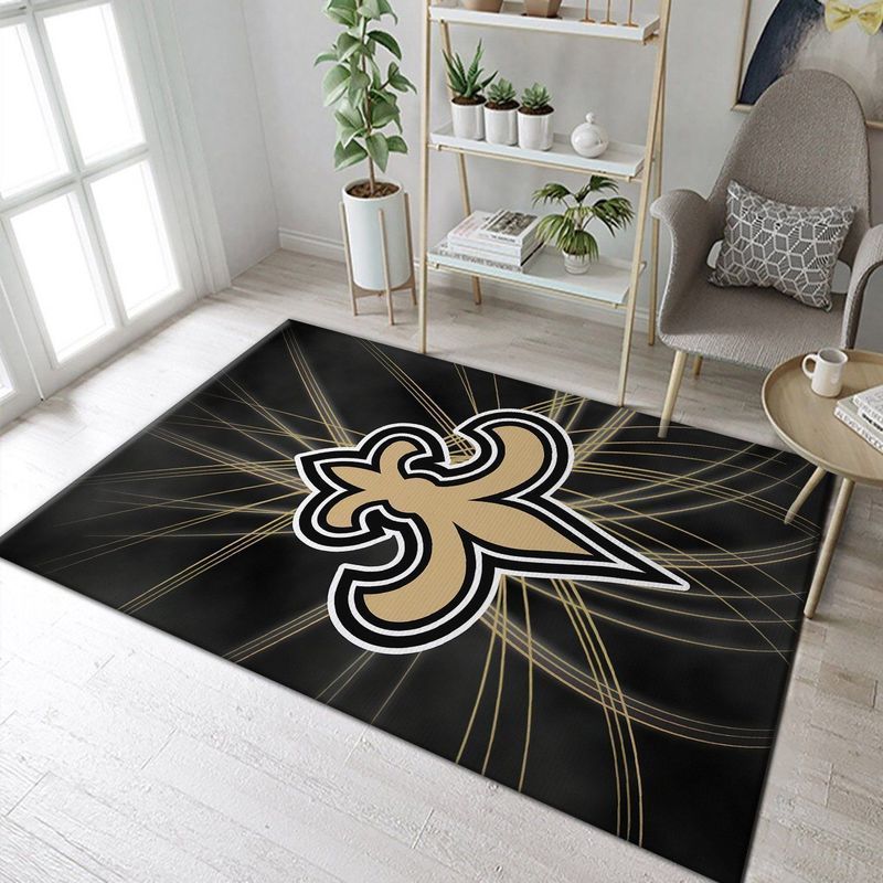 New Orleans Saints Nfl 14 Area Rug Bed Room Regtangle  Chussin | Home Decor Easily