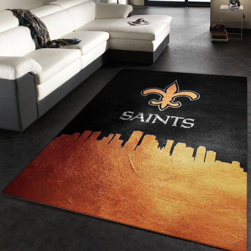 New Orleans Saints Nfl 20 Area Rug Bed Room Regtangle  Chussin | Home Decor Easily