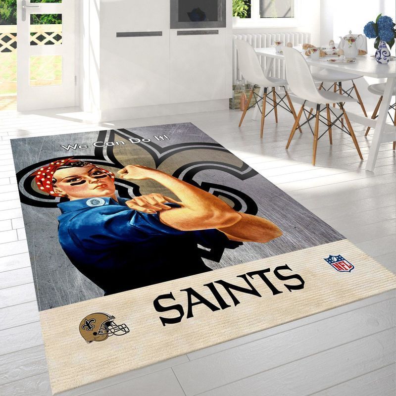 New Orleans Saints Nfl 21 Area Rug Bed Room Regtangle  Chussin | Home Decor Easily