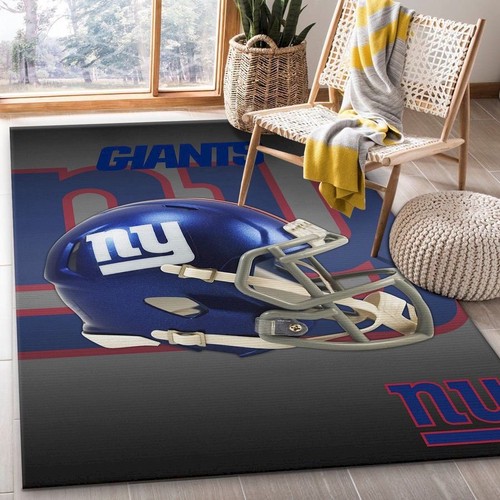New York Giants Nfl Team Logo Helmet Rug Room Custom Area  Chussin | Home Decor Easily