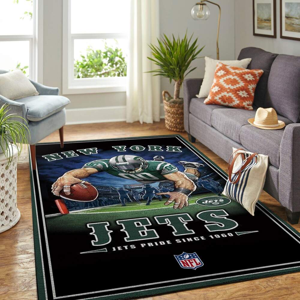 New York Jets Nfl Team Pride Rectangle Area Rug Area Rug Regtangle  Chussin | Home Decor Easily