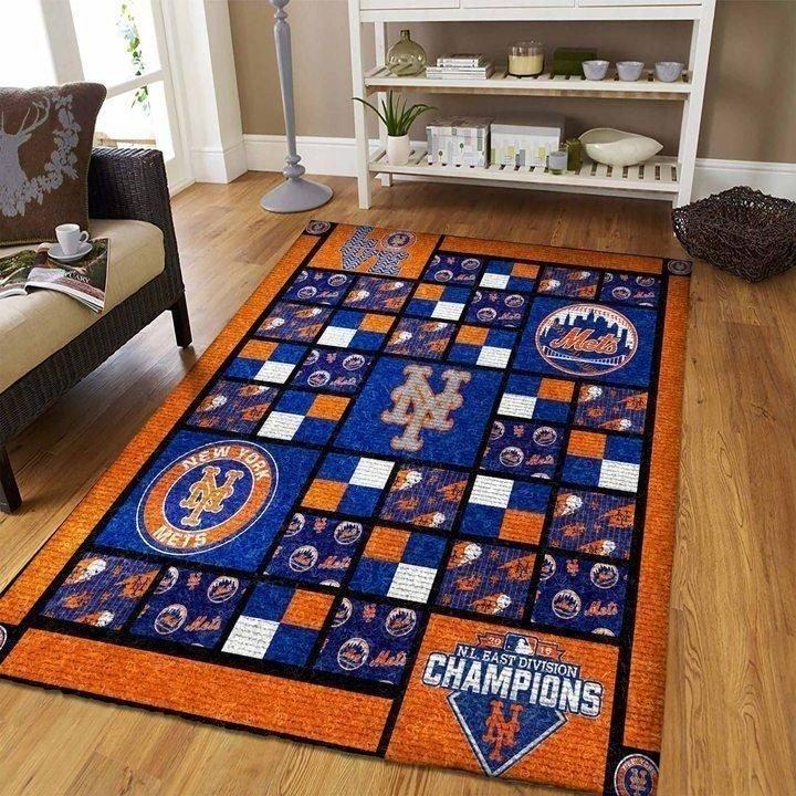 New York Mets Area Rug Mlb Baseball Team Logo Regtangle V3967 | Home Decor Easily