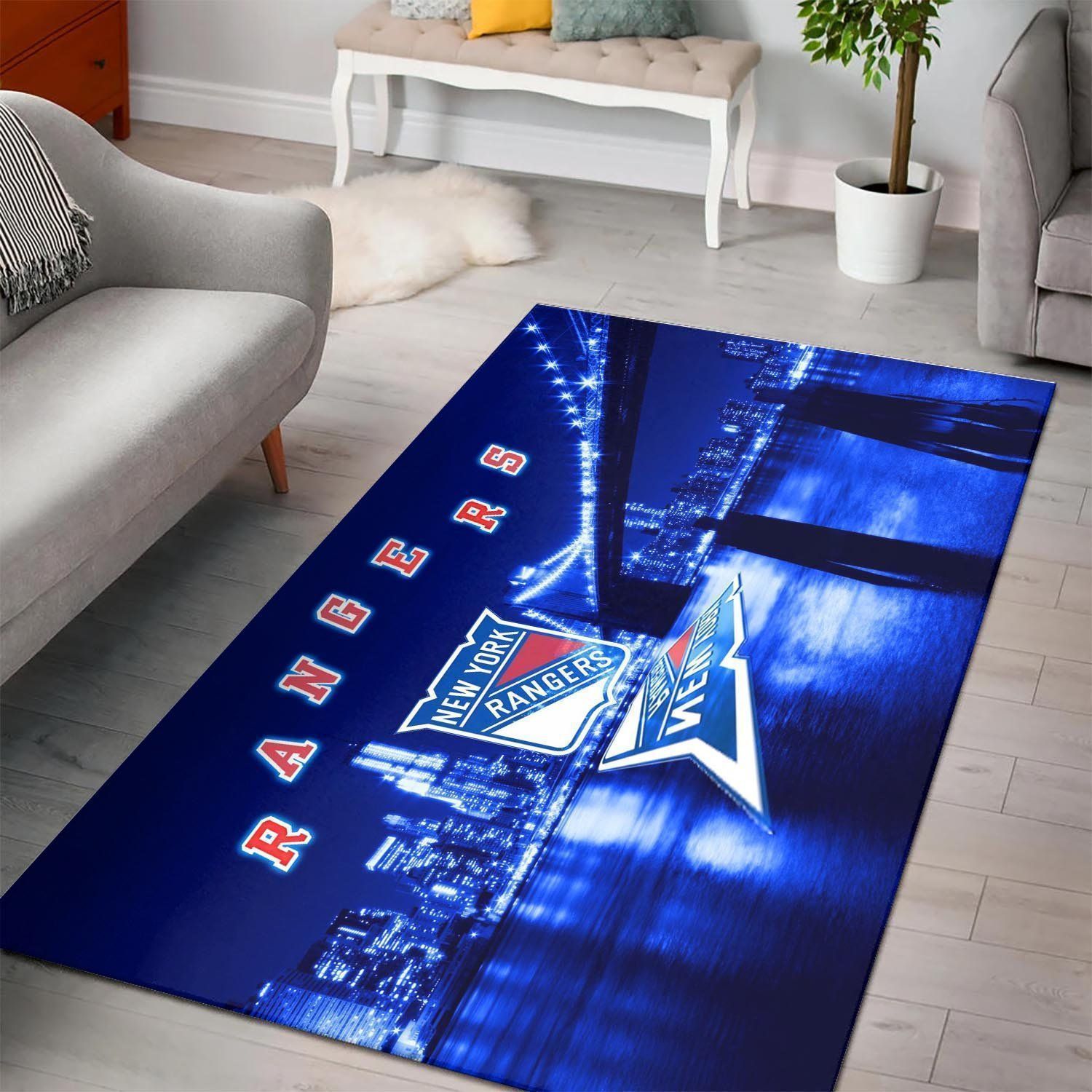 New York Rangers Area Nhl Hockey Team Logo 2002208 Rug Regtangle Chussin | Home Decor Easily