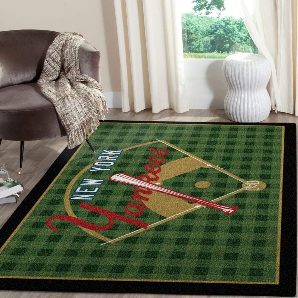 New York Yankees Area Rug Mlb Baseball Team Logo Regtangle V450  Chussin | Home Decor Easily