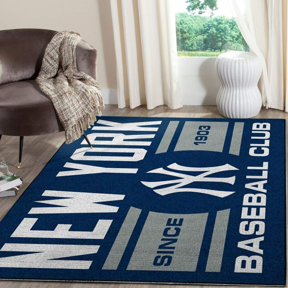 New York Yankees Area Rug Mlb Baseball Team Logo V472 Chussin | Home Decor Easily