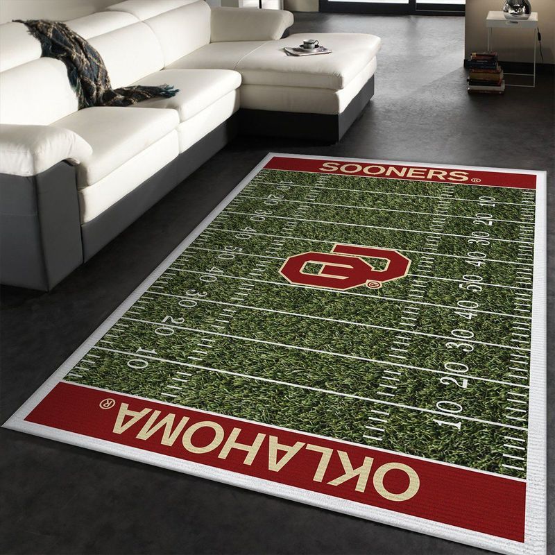 Nfl Football Fans Oklahoma Sooners Field Area Rug Bed Room Regtangle Chussin | Home Decor Easily
