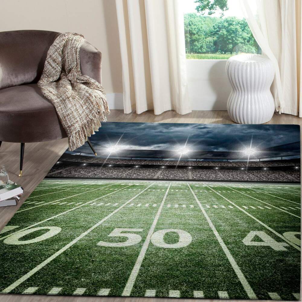 Nfl Football Stadium 50 Yard Line Area Rug Nfl Football Team Logo Chussin | Home Decor Easily