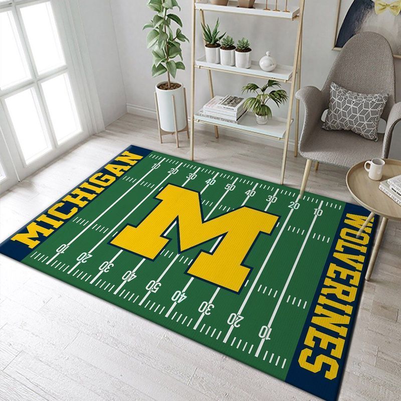 Nfl Team Michigan Wolverines Field Area Rug And Chussin | Home Decor Easily